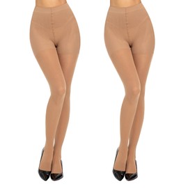 MANZI Compression Tights Women Firm Medium Energising Support Tights 50D Natural XL