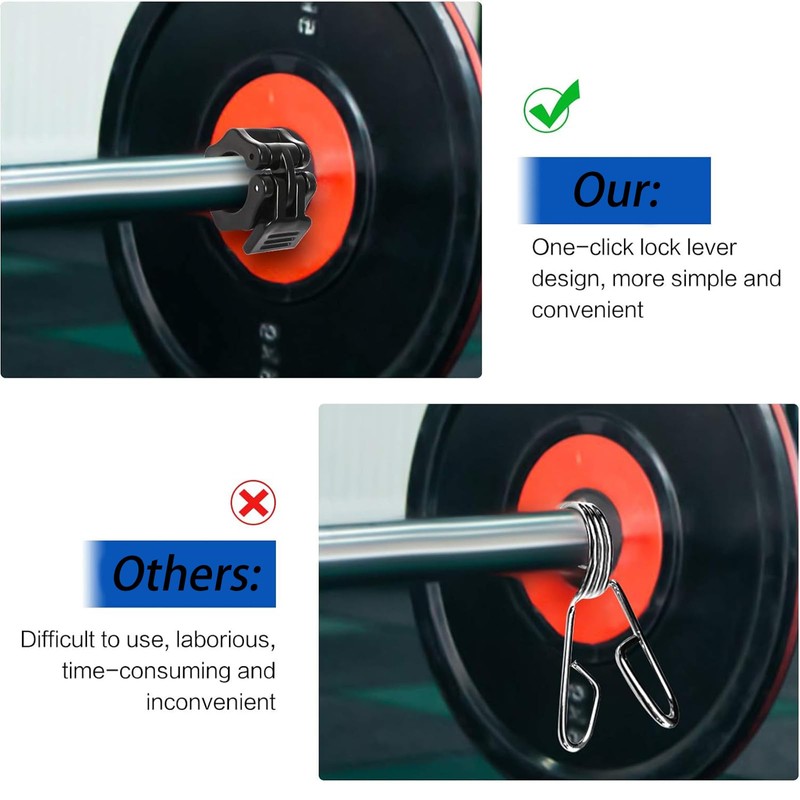 JSUOEO 6 PCS Barbell Clips, 1 Inch/2.5CM Non-Slip Quick Release