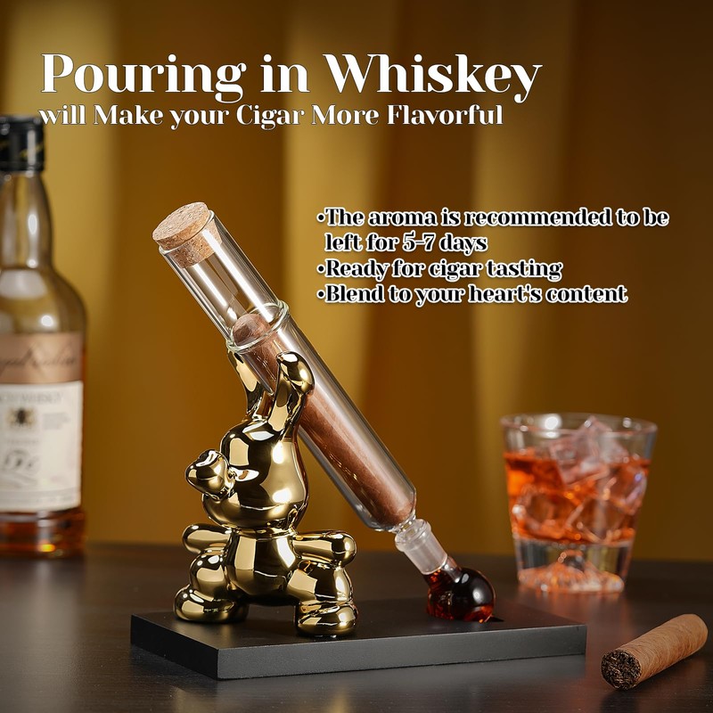Cigar Aromatherapy Glass Tubes with Exquisite Base, DIY Cigar Humidors
