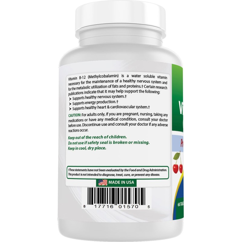 Best Naturals Vitamin B-12 as Methylcobalamin (Methyl B12), 6000 mcg
