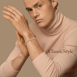 KRKCLIFE Tennis Bracelet 925 Sterling Silver 2/3/4mm, 14K Gold Bracelets for Women/White Gold Silver Brecelets, Iced Out Cubic Zirconia Classic, for Her Women Girl