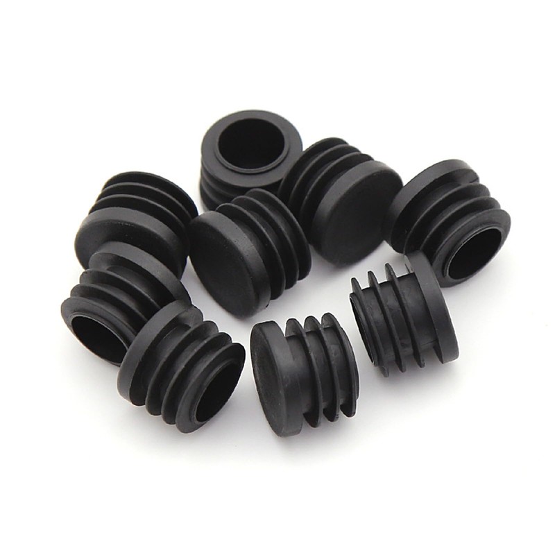25mm Black Plastic Plugs, Black Round Tube Covers, Inner End