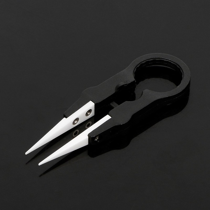 Yjcnelcr Multifunctional Vaper Ceramic Insulation Head Tweezer Black