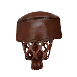 Joy's Billiard Pool Table Pockets, Leather Pool Table Pockets, Billiard Pockets, Made of Real Leather, Classic Smooth Shield, Walnut Color, Set of 6