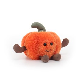 Apricot Lamb Velvet Funny Pumpkin Food Plush Toys for Kids, Soft Cute Cuddly Toy for Baby Girls and Boys, Fluffy Pumpkin Orange 12 cm