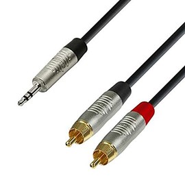 Adam Hall Cables 4 STAR YWCC 0090 Y Cable REAN 2 x RCA to Mini Jack TRS 0.9 m