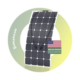 USA DDP in Stock 100w Flexible Solar Panels Lightweight Mono SunPower Solar Cells for Boat Waterproof Flexible Mono Solar PanelMaterial: Monocrystalline Silicon, Max. Power: 100w, Number of Cells: 32, Power Range: 100W-150w