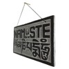 14cm Fair Trade Nepalese Stone Om Sign Namaste Stone Sign