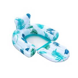 Pool Float Lounge Adults Heavy Duty 2 in 1 Convertible Chair Floatable with Cup Holder Inflatable Pool Floating Raft Lake Water River Beach