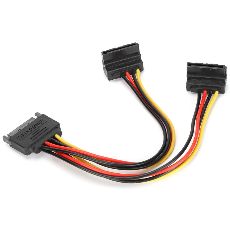 10Pcs SATA Power Adapter 15pin 1 Male to 2 Female