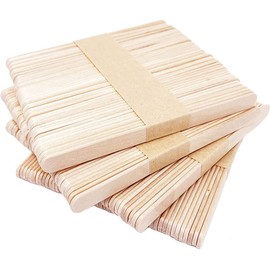 CENPEK 200 Pieces Popsicle Sticks for Crafts, 4.5 Inch Craft Sticks, Wax Sticks, Tongue Spatula, Smooth, Shatterproof, Natural Wooden Sticks