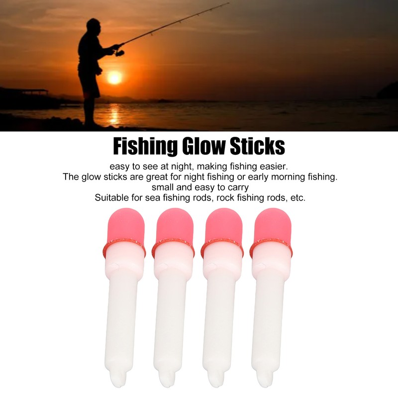 4PCS Fishing Glow Sticks High Visibility Night Fishing Float Tail