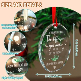Farewell Gifts for Coworkers 2024 – Crystal Glass Farewell Ornament for Christmas Tree – Going Away, Leaving Gifts for Coworkers Women Men – Perfect New Job and Goodbye Gifts