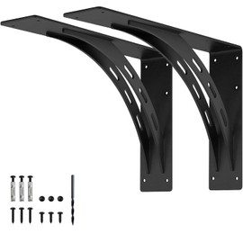 FIRMETAL 24"x15"x4" Heavy Duty Shelf Brackets, Max Load 1100 LBS, Premium Alloy Metal Mantel Brackets - Countertop Support - Set of 2