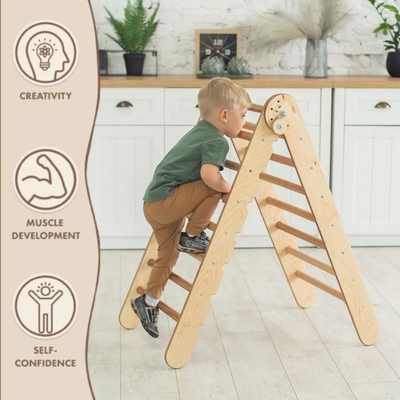 Goodevas Montessori Triangle Ladder - Handmade Climber for Kids 1-7