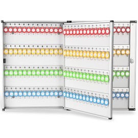 DIYAREA 212 Position Key Cabinet Key Organizer, Aluminium Frame Key Box, Wall Mounted Key Safe Storage, Lockbox Key Keeper Box, Silver