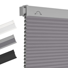 Allesin Zen No Drill Blinds for Windows Blackout Cordless Cellular Shades Honeycomb Blinds Pull Down, Free Stop Easy Install for Home and Office, Blackout, Light Gray, 34" W x 36" H