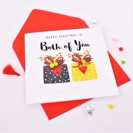 Embellished Christmas Greeting Card, Merry Christmas to Both of You, Presents