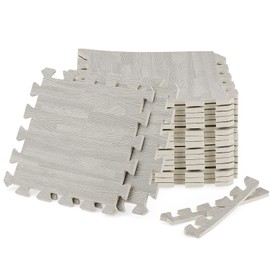 MUKCHAP 16 Pieces 30 x 30cm Interlocking Foam Floor Mats, 1cm Thick Interlocking Floor Tiles with Borders, Foam Mats for Home Garage