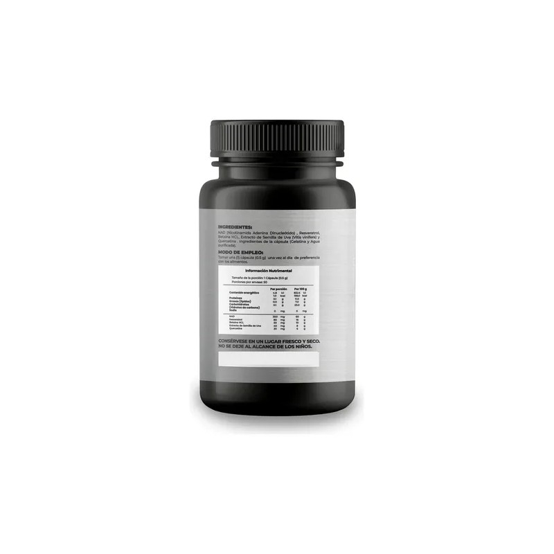Suplemento NAD Complejo Antiedad Naima Plus 50 Cápsulas Resveratrol