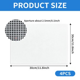 5 Pieces White Plastic Sheet,Eye Mesh Fabric Plastic Mesh Canvas Sheets for Embroidery,Plastic Needlepoint Canvas,Fursuit Flexible Eye Mesh Fabric for Crafts DIY,Knit Crochet Projects (White 20*30cm)