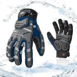Vgo... -20℃/-4°F COLDPROOF,Winter Work Gloves,Mechanics Gloves,Impact Gloves,Anti-Vibration Gloves,Heavy Duty(S,Blue,SL9792FW)