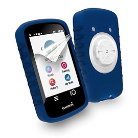 Tuff Luv Silikon Schutzhülle Case und Schirm-Schutz Für Garmin Edge 1030 - Blau