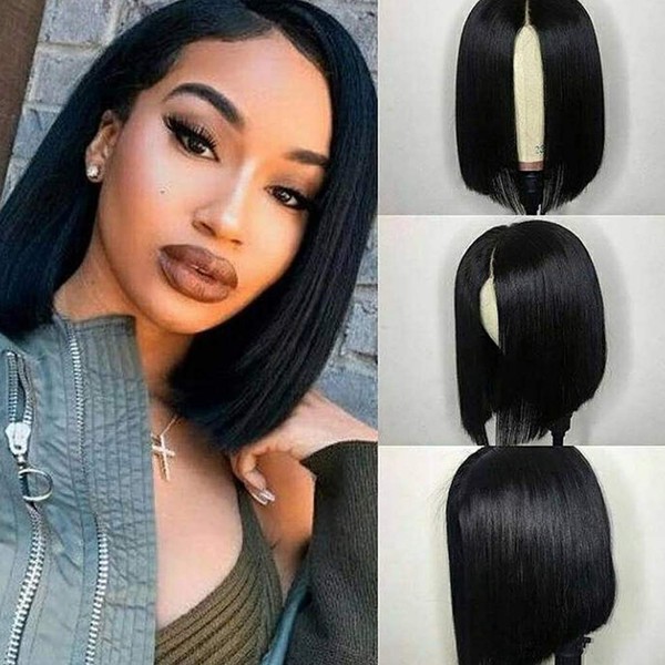 ISEE Hair Short Bob Wigs 13x4 Straight Human Hair Lace Front Wigs 150% Density Pre Plucked Lace Frontal with Baby Hair 12 Inch
