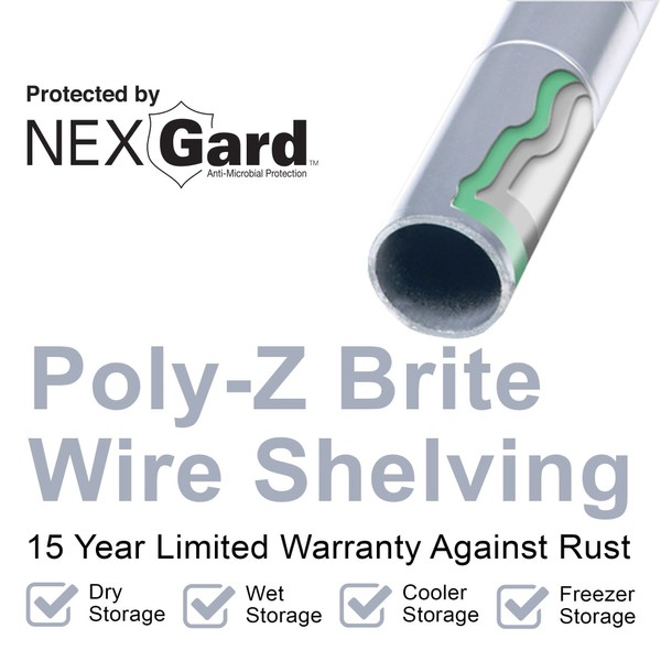 Nexel 18" x 42" x 54", 4 Tier, Poly-Z-Brite Adjustable