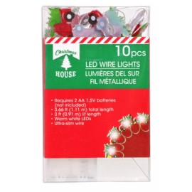 Christmas Farmhouse Red Truck LED Fairy Lights/Battery Operated ~ 3 Ft 10 Count