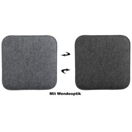 Brandsseller Reversible Felt Seat Cushion Value Pack of 4 Double Square Chair Cushion Seat Cushion Padded 35 x 35 x 1.5 cm Anthracite/Grey