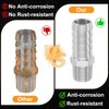 HARFINGTON 4pcs 1/4" to 1/4" NPT Male Stainless Steel Hose