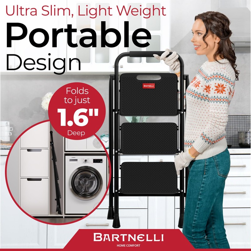 Bartnelli Pro Luxury Step Ladder | European Made 3 Step