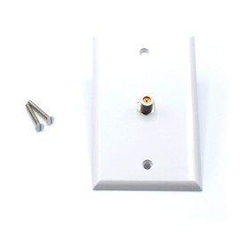THE CIMPLE CO White Video Wall Jack for Coax Cable F Type Coaxial Wallplate (Wall Plate) - 3 GHz Coupler Approved for Comcast, DIRECTV, Satellite Dish, and Antennas (4 Pack)