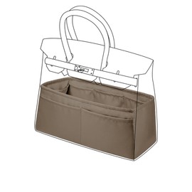 DGAZ Bag-in-Back Inner Bag Luxury Silk Satin Tote Bag Birkin 25/30/35Bags (Etaupe, BK25)