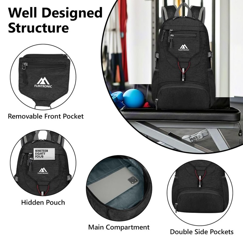 flintronic Foldable Small Backpack, 20L Ultra Lightweight Rucksack, Foldable Hiking