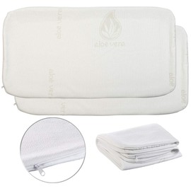 Newgen Medicals Cushion Cover: Set of 2 Aloe Vera Protective Covers for Neck Pillow, 40 x 80 cm (Neck Support Pillow Cover 40 x 80, Aloe Vera Pillow Case, Pillow)