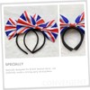 SAFIGLE 4sets British Headband Union Jack Hairband Bow for Events