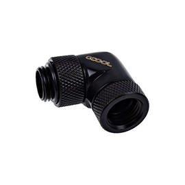 Alphacool 17260 Eiszapfen angled adaptor 90° rotatable G1/4 outer thread to G1/4 inner thread - deep black Water cooling Fittings