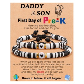 First Day of Pre K Preschool Bracelet, Back to School Bracelet Father and Son 1st First Day of School Bracelet Dad and Son Matching Bracelets, Back to School Gifts Suitable for Ages Three and Up