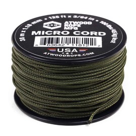 Atwood Rope MFG Tactical Nylon/Polyester Micro Utility Cord 1.18mm X 125ft Reusable Spool | Fishing Gear, Jewlery Making, Camping Accessories (OD)