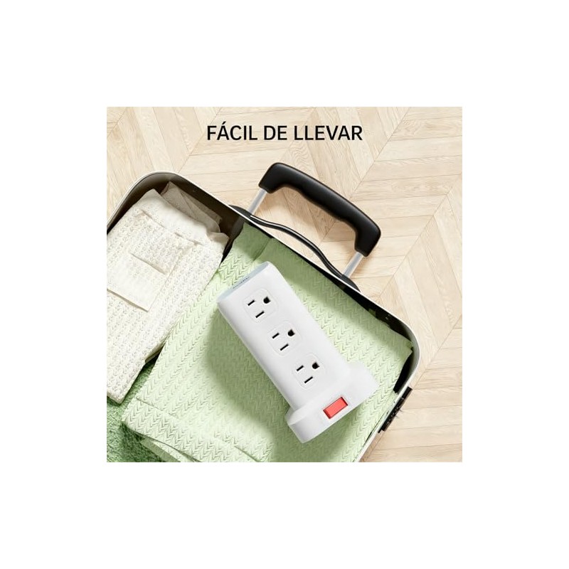 SMALLRT Regleta Torre Multicontacto, Extension Electrica USB C, Conector Multiple