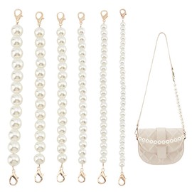 PH PandaHall 6pcs Pearl Chain Bag Handle Pearl Strap Short Handbag Replacement Bag Accessories Parts for Tote Bag Accessories Smartphone Strap 8/10/12/14/16/18mm