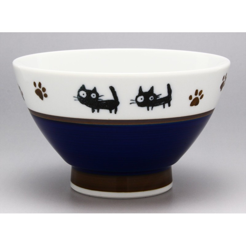 Hasamiyaki 505606 Kurawanka Bowl, Cat-chan, Blue