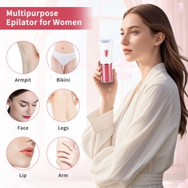 Epilator for Women Facial Hair Removal, Smooth Glide Electric Epilator with LED Light, Rechargeable Electric Hair Remover for Face, Bikini, Arms & Legs, Women's Electric Tweezers for Facial Use