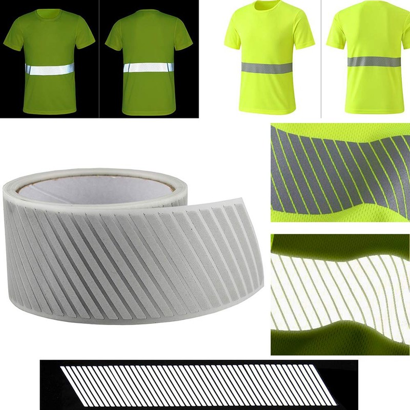 JINBING 2" Safety Silver Reflective Iron on Fabric Clothing Tape
