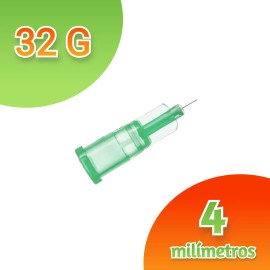 Aguja Mesoterapia 32g 1/6 (4mm) Caja 100 Pzas