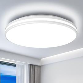 Airand 10.2 Inch Flush Mount Ceiling Light Fixture, 20W LED Ceiling Light Fixture Daylight White, 5000K Round Waterproof Surface Mount Ceiling Light for Shower Dining Living Room Bedroom Kitchen