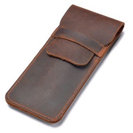 Aabellay Leather Pencil Case Pencil Case Pen Case Handmade Pen Holder Leather Case Pen Case for Fountain Pen Pen Case Ballpoint Pen Stylus Pen - Large Brown