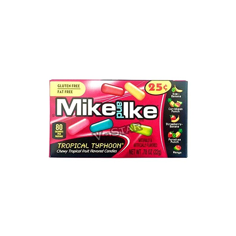 Full Box of MIKE & IKE Tropical Chewy Typhoon Fruit